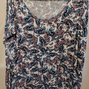 Yours Clothing Multicolor Butterfly Print Blouse